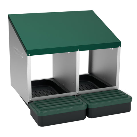 Galvanized Roll-Away Chicken Nesting Box with Egg Collection Trays – 2, 3 & 4 Compartment Options