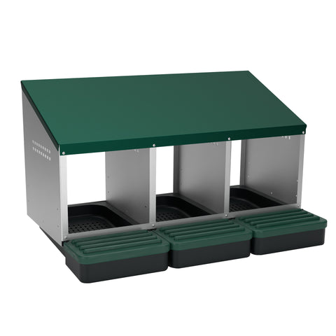 Galvanized Roll-Away Chicken Nesting Box with Egg Collection Trays – 2, 3 & 4 Compartment Options