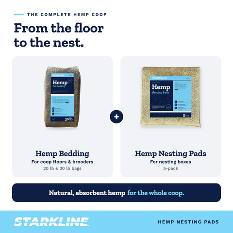 Starkline Hemp Nesting Pads for Chickens – Natural, Absorbent Nesting Box Liners (5-Pack)