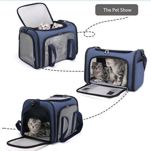 Portable Large Soft-Sided Pet Carrier for Dogs, Cats, and Small Animals