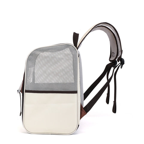 Heavy-Duty Breathable Pet Backpack Carrier with Buckle-Down Weather Cover | 13" x 9" x 14"
