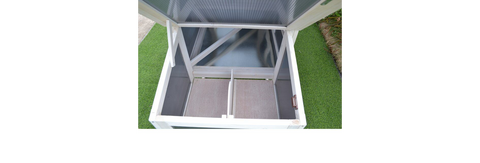 Modern Polycarbonate Chicken Coop with Attached Run and Metal Pull-Out Tray