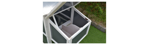 Modern Polycarbonate Chicken Coop with Attached Run and Metal Pull-Out Tray